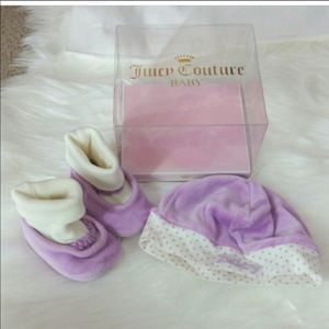 Juicy Couture baby hat and booties